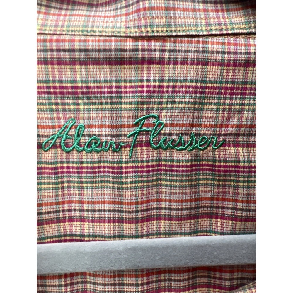 Alan Flusser Men's XXL Button Up Shirt Long Sleeve Pastel Stripes 100% Cotton - Picture 5 of 10